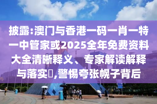 披露:澳門與香港一碼一肖一特一中管家或2025全年免費資料大全清晰釋義、專家解讀解釋與落實?,警惕夸張幌子背后